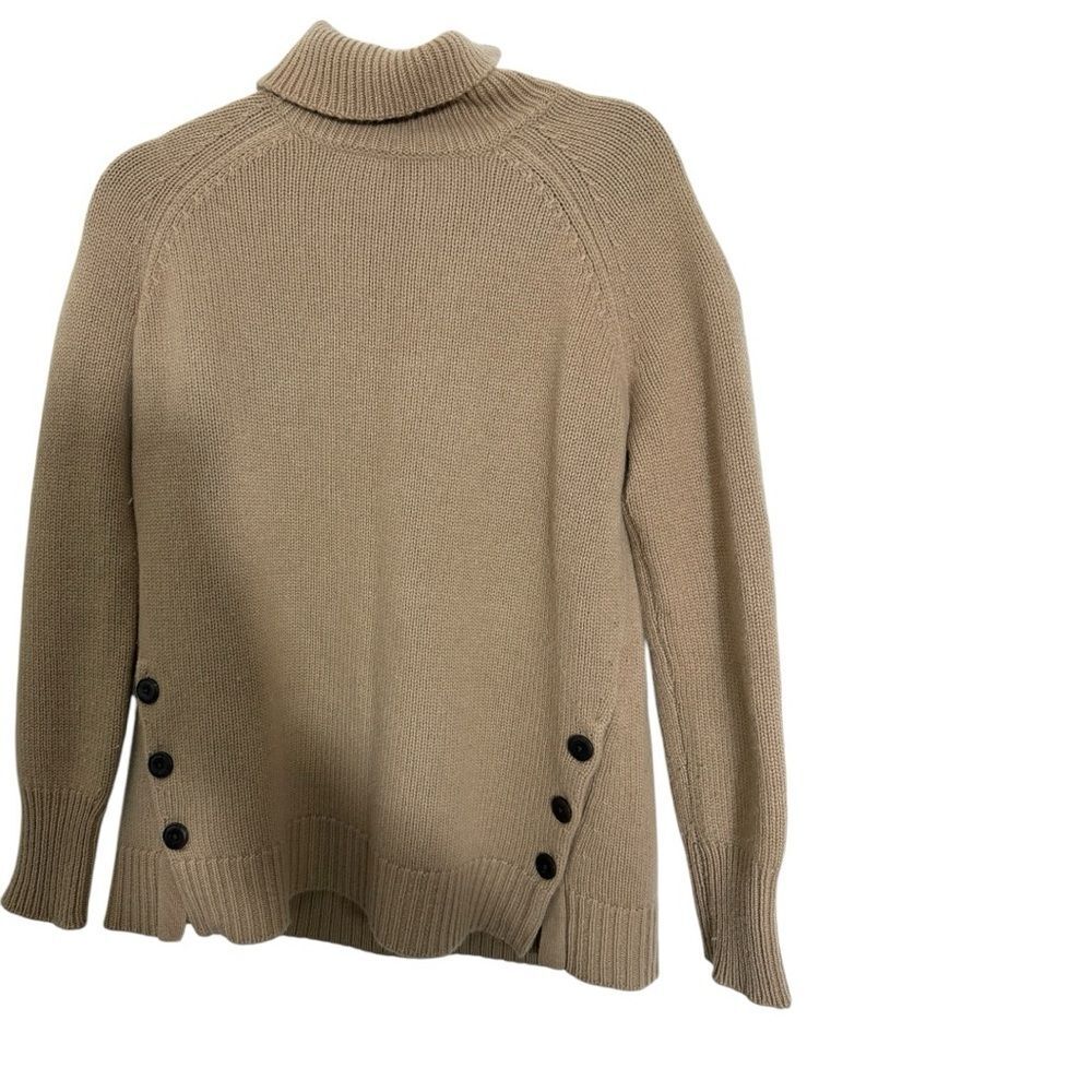 Garnet Hill Tan Cowl Neck Sweater with Raglan Sleeves